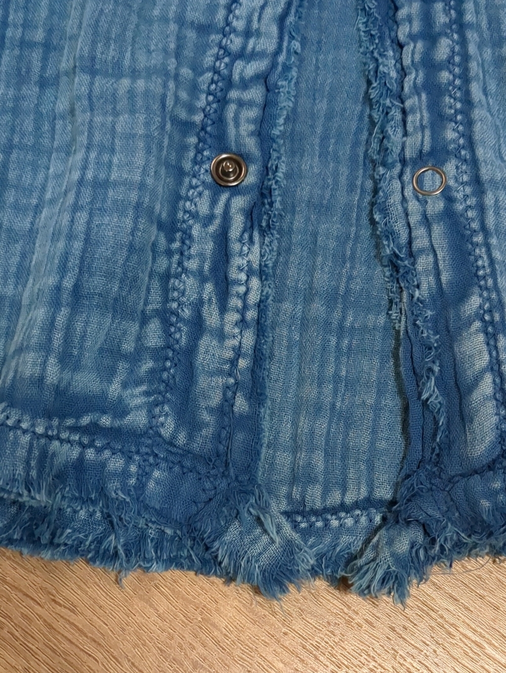 Natural Life Blue Gauzy Laid Back Shirt Pockets Boho Tunic Size XL NWT - Picture 8 of 12